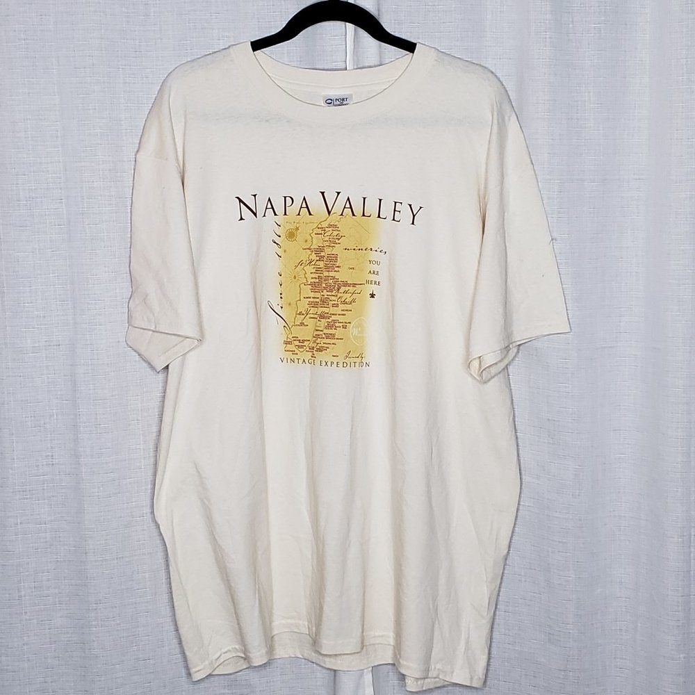 NWOT Port and Company Napa Valley Tshirt, Cream XL